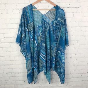 BASH Blue Aldama Sheer Kimono✨ Sz M